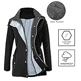 BBX Lephsnt Women's Waterproof Jacket Hooded Lightweigth Raincoat Active Outdoor Trench Coat
