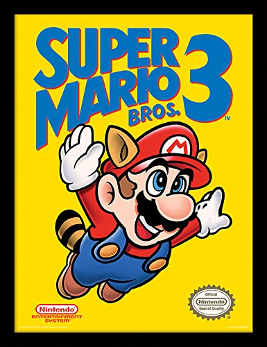 Lx - Super Mario Bros. 3 (Nes Cover) 30cm x 40cm Framed, Collectors Print, One Size