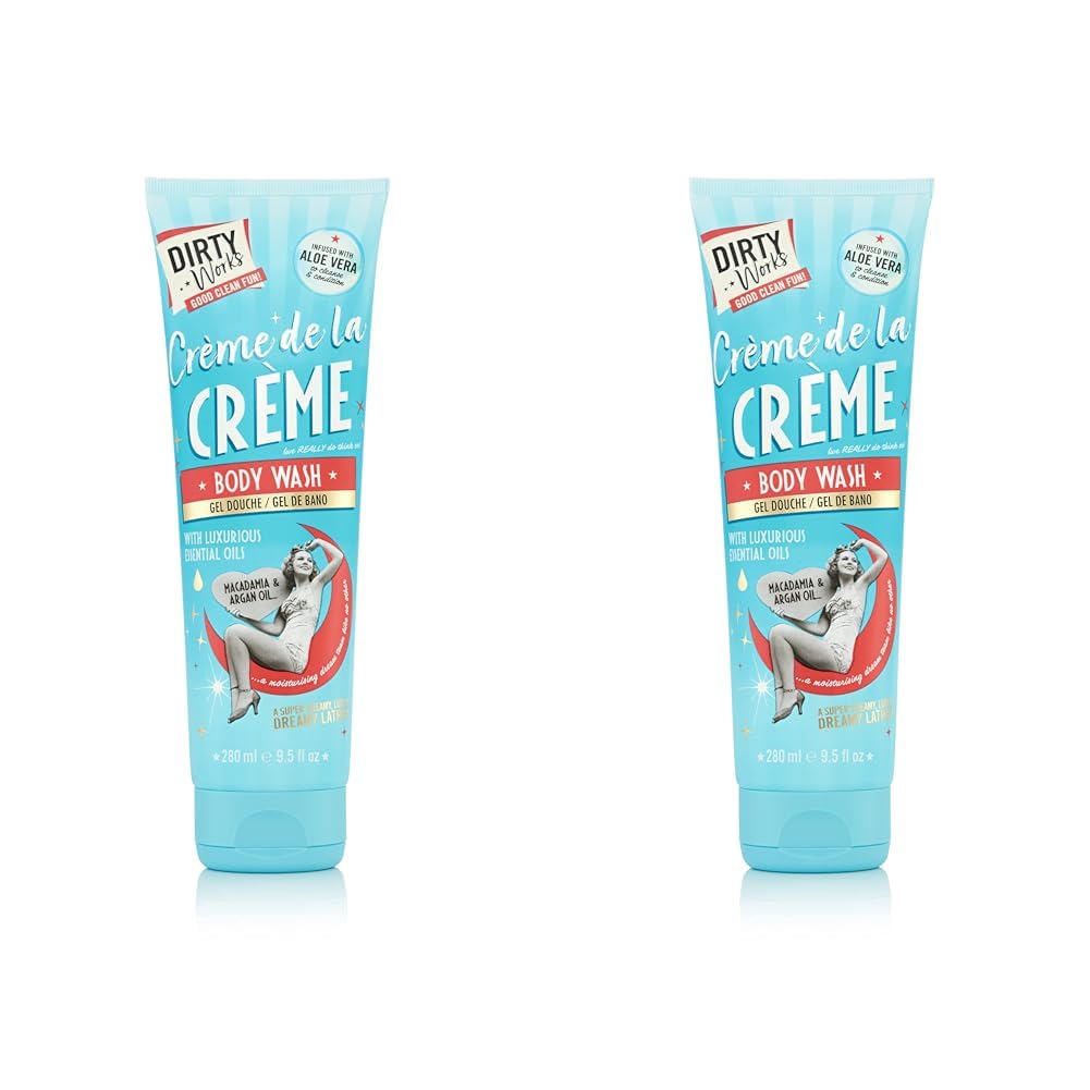 Dirty Works Crème de la Crème Creamy Body Wash, Luxury Shower Gel, 280ml (Pack of 2)