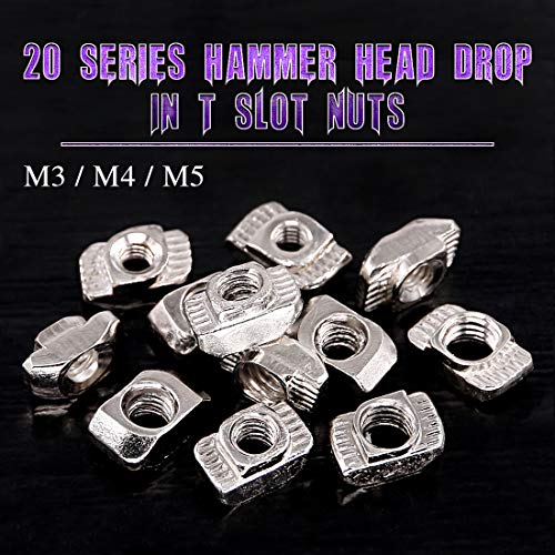 image for Swpeet 90Pcs 2020 Series M3 M4 M5 T Nuts Assortment Kit, Carbon Steel 