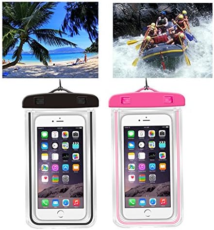 Waterproof Phone Dry Bag Pouch Case for Kayaking iPhone 7 6 Plus Up To 6" Boating Canoeing Rafting Hiking Camping, 2 Pack