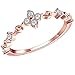 BOHG Jewelry Women's 18k Rose Gold Plated Cubic Zirconia Cz Flower Eternity Ring Engagement Wedding Band