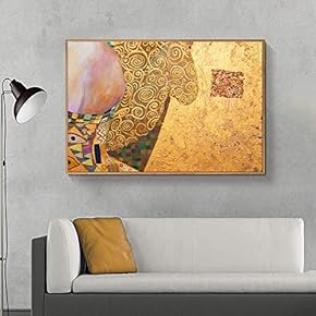 Framed Canvas Wall Art for Living Room, Bedroom Gold Palette Abstract Painting VI Canvas Prints for Home Decoration Ready to Hang - 16x24 inches