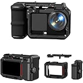 Coyktonty Camera cage/Camera Grip Holder Set, for DJI Osmo Action 6,Aluminum Alloy Material with Cold Shoe Slot and 1/4-inch Threaded Hole,Easy to Install