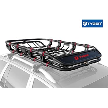 TYGER Super Duty Roof Cargo Basket (L 68 x W 41 x H 8) Luggage Carrier Rack with Removable Extension Kit and Wind Fairing