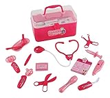 Liberty Imports Medical Box Pink Doctor Nurse Medical Kit Playset for Kids - Pretend Play Tools Toy Set