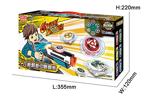 OBEST Spinners with Launcher Toys Set, 6 Metal Gyro Spinnings and Automatic Launcher, Gifts or Toys for Kids