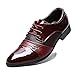 Rainlin Men's Breathable Leather Lined Perforated Dress Oxfords Shoes Wine Red US 10.5