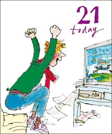 Biglietto Di Auguri Per Il 21 Compleanno Maschile Con Illustrazione Wdm 21 Anni Fan Di Calcio Biglietto Di Auguri Per Lui Della Gamma Quentin Blake Amazon It Cancelleria E Prodotti Per Ufficio