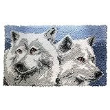 Latch Hook Rug Kits with Pre-Printed Wolf Patterns