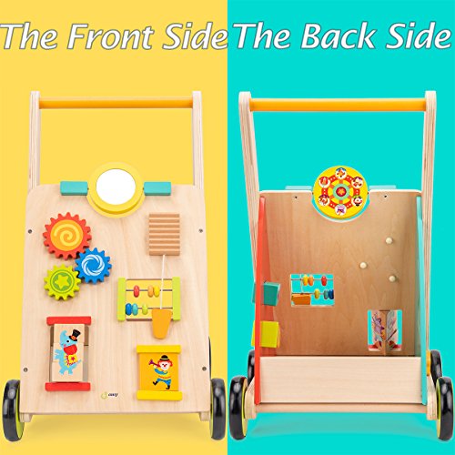 cossy Wooden Baby Walker Toddler Toys for 18 Month, Push and Pull Toy Learning Walking Toys