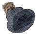 A&W Twist Rib Knit Cuffed Beanie W/Soft Faux Fur Lining & Pom Pom (One Size)