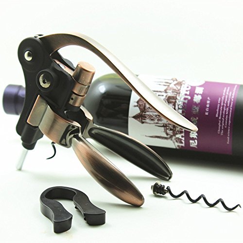 Rabbit style wine opener with metal foil cutter and rep…
