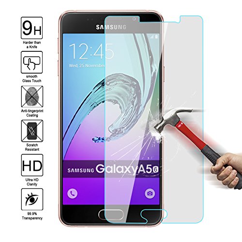 Samsung A5 A510 [2016 Edition] Tempered Glass Screen Protector ,Kmall 0.26mm 2.5D HD Clear Coating Screen Film Cover For Samsung Galaxy A510 9H Hardness (NOT for Samsung Galaxy S5 or 2015 Edition)