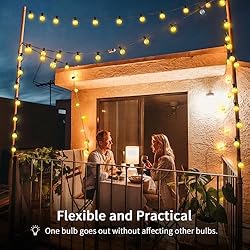 Outdoor String Lights with Dimmer, 2 Pack 98FT LED
