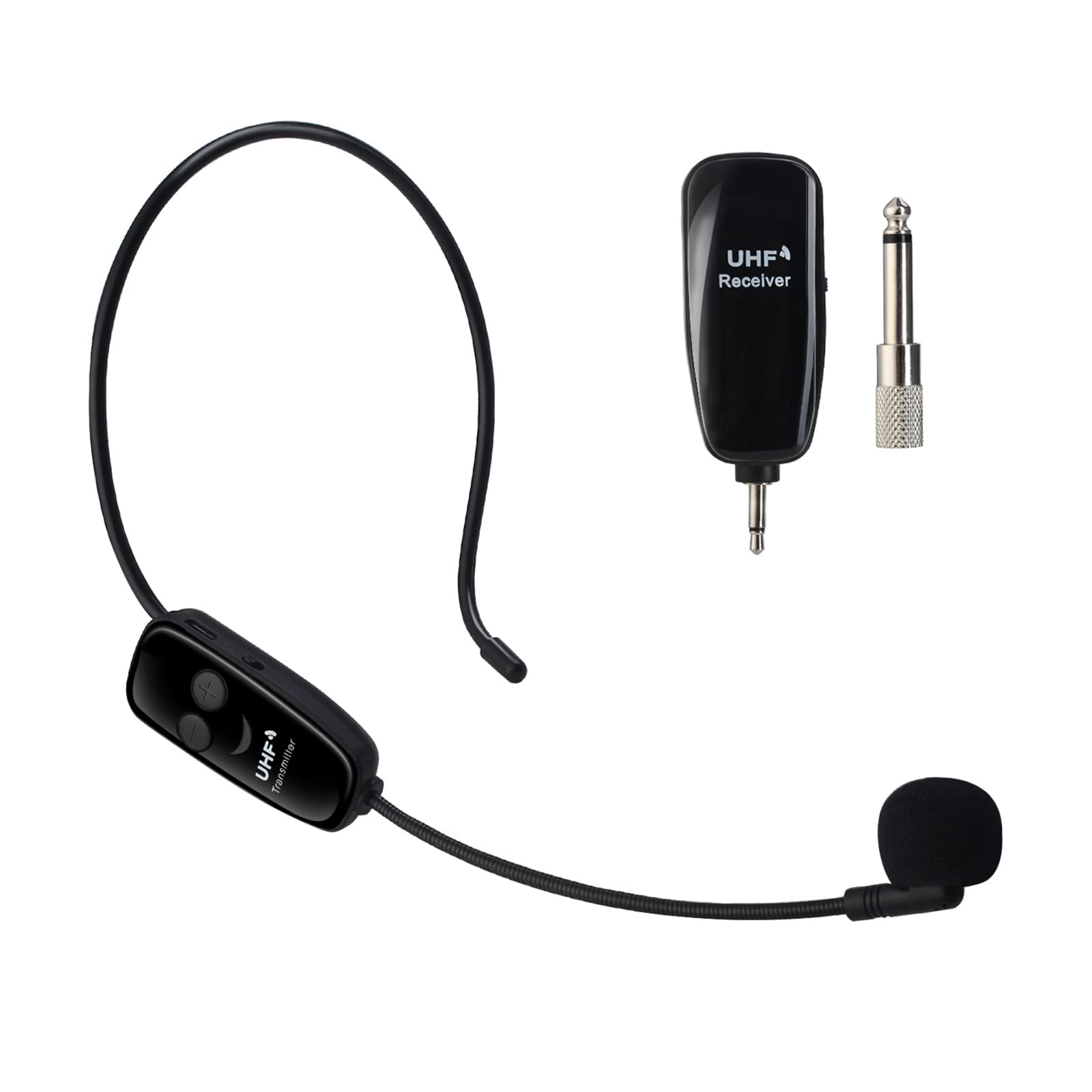 UHF Wireless Microphone Headset, Headset Microphone And Handheld Microphone 2 in 1 For Speakers,Voice Amplifiers,Tour Guides, Presentation, Teaching, Meeting Ect