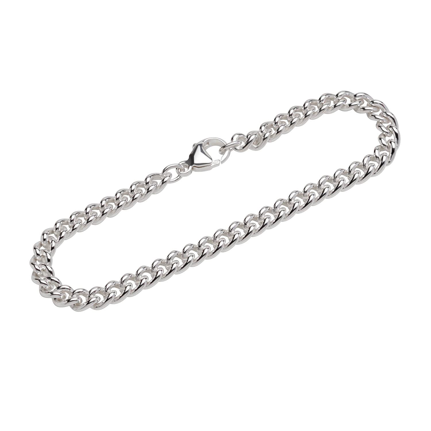 NKlaus bracelet 925 Sterling Silver 19cm curb chain round unisex designer bracelet chain 12129