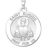 PicturesOnGold.com Saint Eligius Religious Medal - 3/4 Inch Size of a Nickel -Sterling Silver