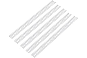 MECCANIXITY DIN Rail Slotted Aluminum Mounting Guide 16 Inch x 1.4 Inch x 0.3 Inch for Equipment Installation Pack of 5 Pcs, 