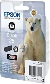 Epson 26 Polar Bear Photo Black Genuine Claria Premium Ink Cartridge Standard