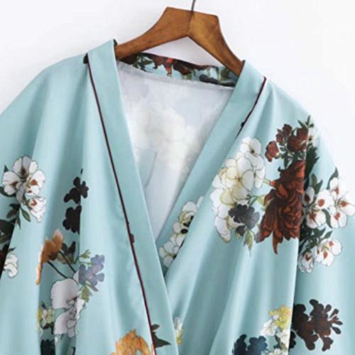 Women Kimono Jacket Cardigan Yukata Coat Short Haori Noragi Outwear Retro Loose Top (As Picture Show, US XXS Bust: 40.2")