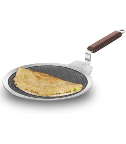 Stahl Artisan Hybrid Kadai, drie lagen, met antiaanbaklaag en deksel, roestvrijstalen Kadai om te koken, geschikt voor gebruik met metalen spatels, inductie en gasfornuis, 2,4 l, 24 cm