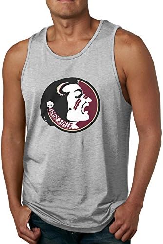 FSU Seminoles Logo Mens 100% Cotton Sleeveless Shirt XX-Large Ash