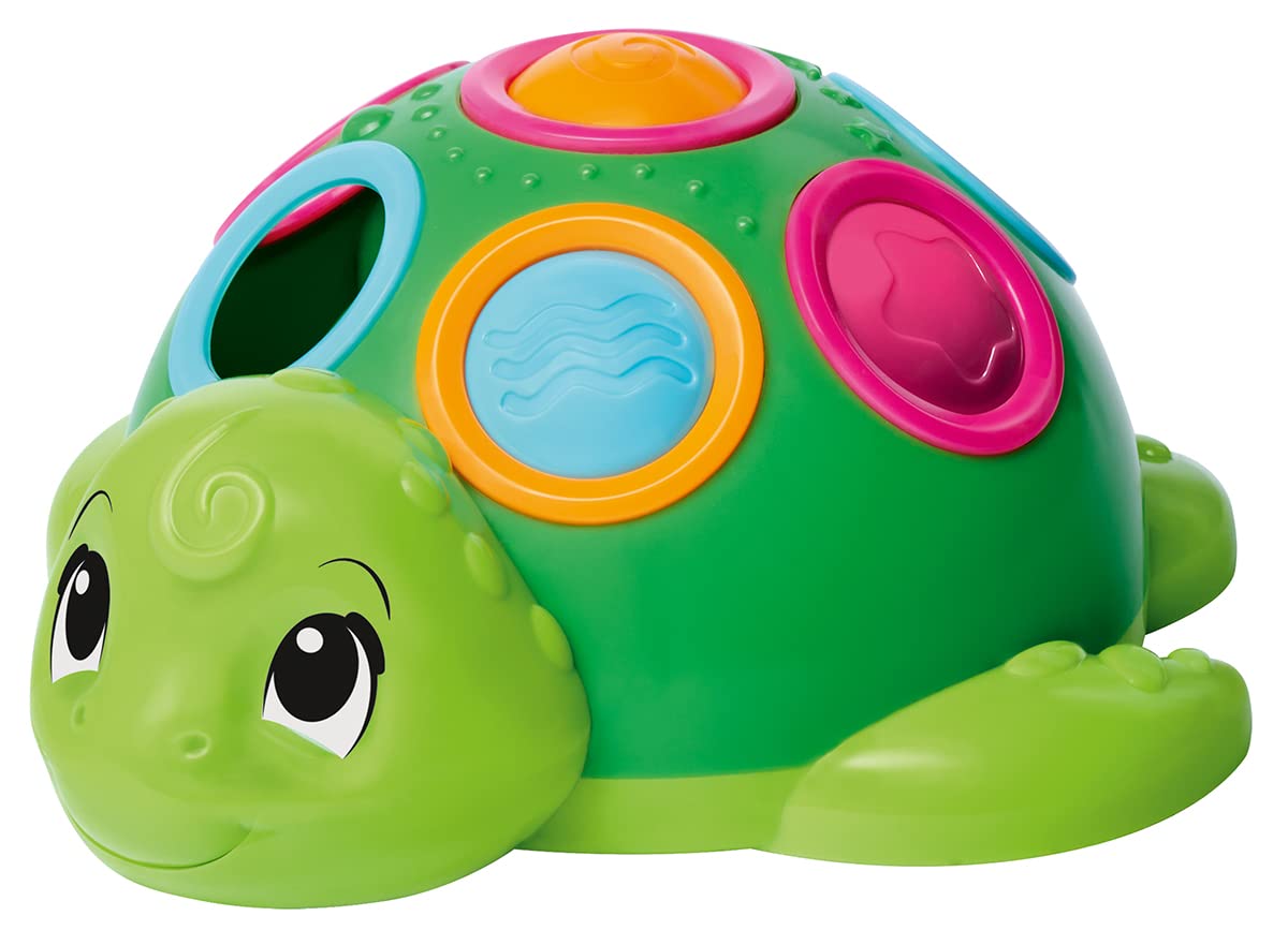 Simba 104010188 ABC Slide and Match Turtle, Plug-In Toy, Baby Toy, Sorting Toy, 3 Colourful Sliders for Pushing, Ploping and Sorting, 7 cm, from 10 Months