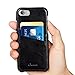 iPhone 7 Case, Benuo [Card Slot Vintage Series] [Genuine Leather] Soft Leather Case [2 Card Slots], Ultra Slim Leather Case Back Cover for Regular iPhone 7 / Special Edition (Stylish Black)