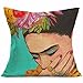 Home Decorative Cushion Cover Colorful Flowers Pillowcase 17 x 17 Inches Woven Pillow Covers Cotton Linen Home Decor Cushion Cover for Sofa (s7)