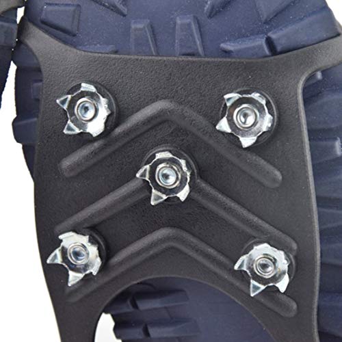 Vige 8-Stud Universal Snow Shoe Spikes Grips Cleats Outdoor Ice Crampon Tool Anti-Slip Shoes Cover for Winter Climbing Camping
