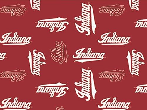 SYKEL ENTERPRISES Indiana Hoosiers Fleece Blanket Fabric-Indiana University Fleece Fabric Sold by The Yard