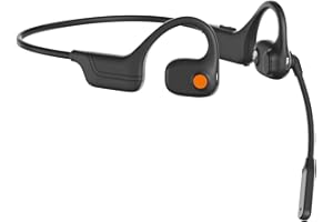 LOBKIN Wireless Open Ear Headphones with Mic, Bluetooth Headset with Noise Cenceling Microphones, Dual Stereo Speaker Wireless Headset for Calling Working Friving Online Meeting, 10 Hours Playtime