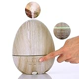 TechVibe 400mL Aromatherapy Aroma Essential Oil Diffuser Cool Mist Humidifier with Color LED Lights For Office Home Bedroom Living Room Study Yoga Spa - Nature Wood Grain