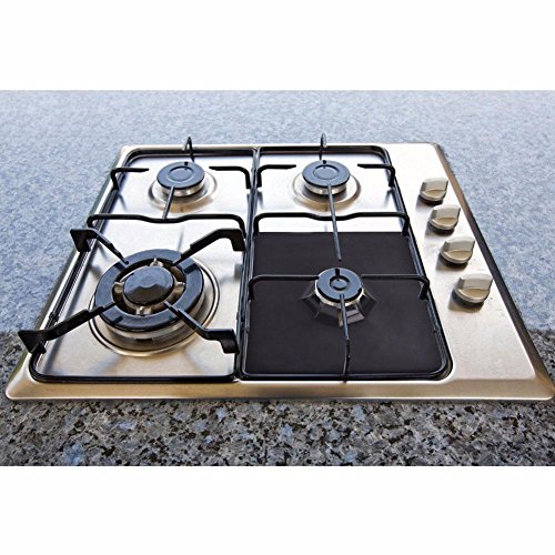 C-Pioneer 4pcs Reusable Aluminum Sheet Gas Range Stove Top Burner Protector Liner Cover - Thumbnail 5