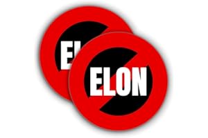 AMAQUANG 2 pcs Anti Elon Sticker, No Elon Sticker, Elon Sticker, Anti Musk Tesla Bumper Sticker, 4 Inch Waterproof Vinyl Decal for Car, Truck, Laptop, Window, Tesla Bumper Sticker