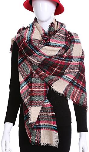 Marvel O Bug Warm Plaid Fashion Women Oversized Fringe Scarf Blanket Shawl Wraps Poncho Pashminas
