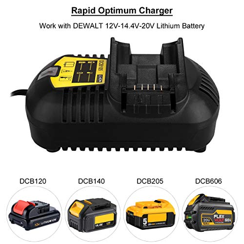 Biswaye 12V MAX and 20V MAX Replacement Li-Ion Battery Charger for Dewalt Li-Ion charger DCB101 DCB1 - coolthings.us