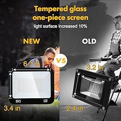 Yaoledly 50W 5000LM LED Work Light, 6000K IP66