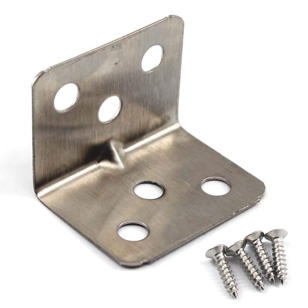 (50 Pieces) Angle Connector Corner Brackets Stainless Steel L Shape Brace Brackets for Wood Shelving 36x26x26mm