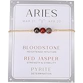 Fuqimanman2020 Zodiac Bead Bracelets Natural Stone Healing Gemstone Crystal Beaded Bracelets Horoscope Stretch Adjustable for Men, Women, Teens