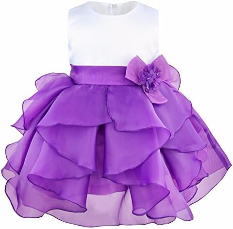Infant Baby Girls Organza Tiered Wedding Birthday Party Flower Baptism Christening Dress