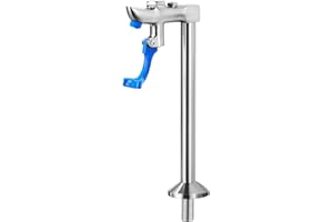 WOWOW Glass Filler Faucet 9 Inches, Deck Mount Pedestal Glass Filling Water Station Brushed Nickel, G1/2" Male Filling Station for Bar Hotel Restaurant and Dining Hall