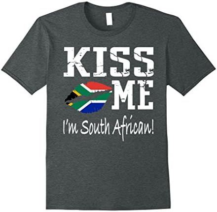 Mens Kiss Me I'm South African T-Shirt - South African Pride 3XL Dark Heather