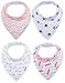 Baby Bandana Bibs - 4 Pack Extra Absorbent Cotton Drool Bibs with Snaps for Boys & Girls Drooling and Teething, Perfect Infant and Toddler Burp Cloth Gift Set By CAMIRUS