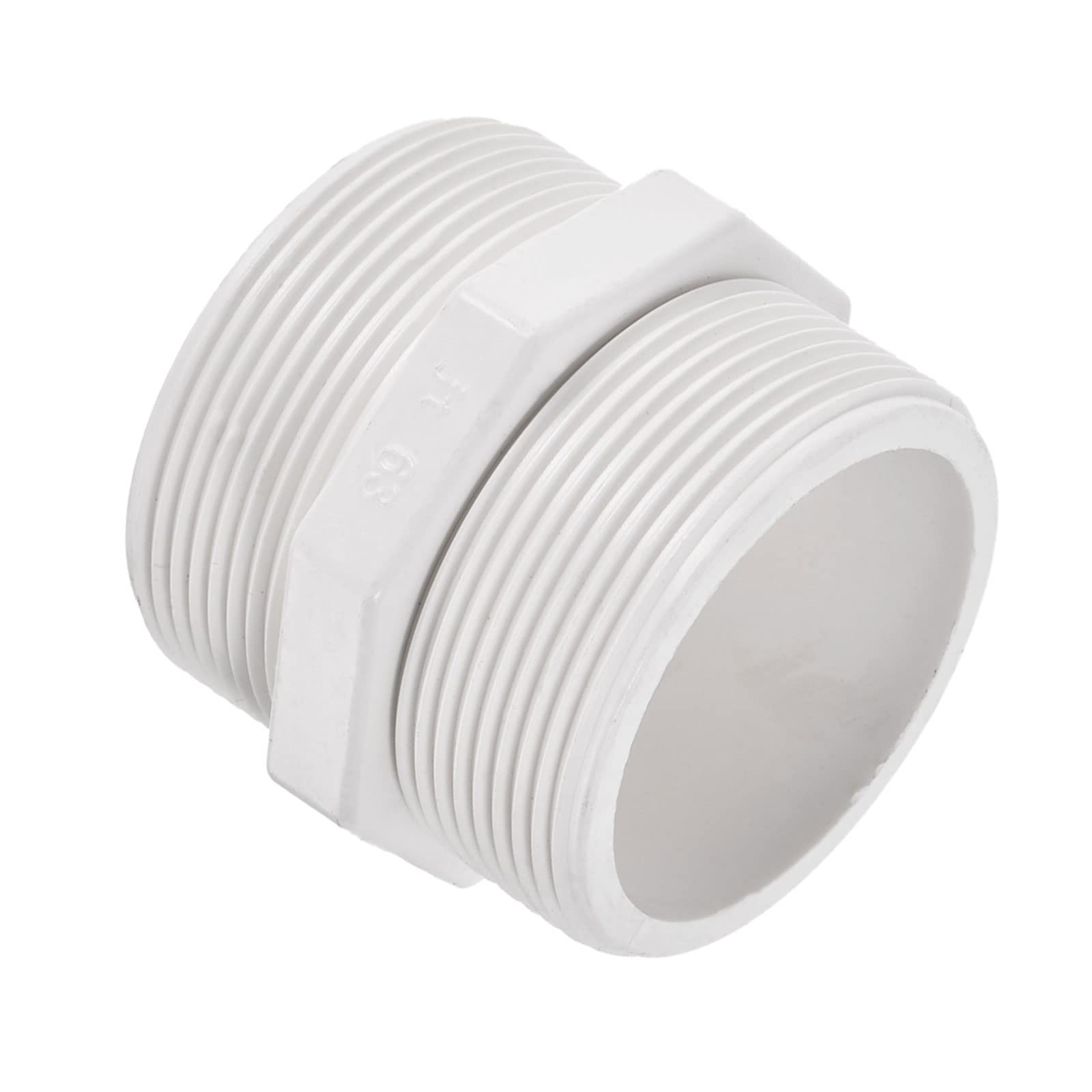 M METERXITY PVC Male Thread Pipe Fitting - Hex G2 Male Thread Adaptor Hose Connector, Fast Coupler Adapter, Apply to Aquariums, (0.87 Inch, White)