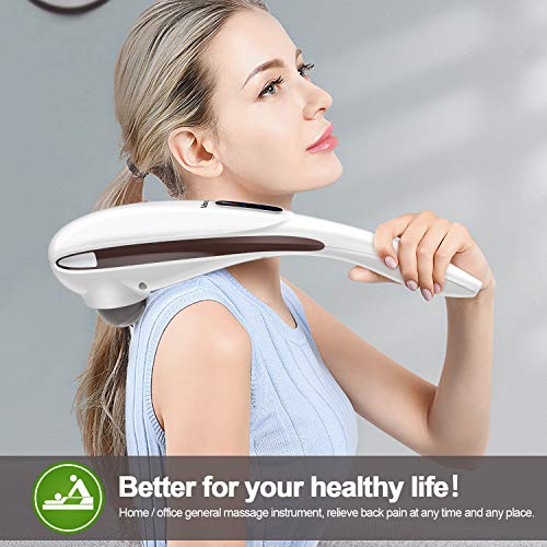 Vanzon Rechargeable Handheld Deep Tissue Massager - Cordless Electric Percussion Back Massager for Muscles, Back, Foot, Neck, Shoulder, Leg, Full Body Pain Relief with Portable Design