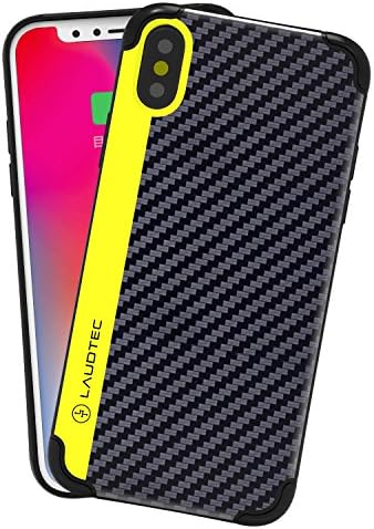 iPhone X Case, Laudtec Carbon Fiber iPhone Case, Scratch Resistant &amp; Corner Protection 0.5mm Ultra-thin and Lightweight Cellphone Case Shockproof Cover for Apple iPhone X 2017 (Yellow)