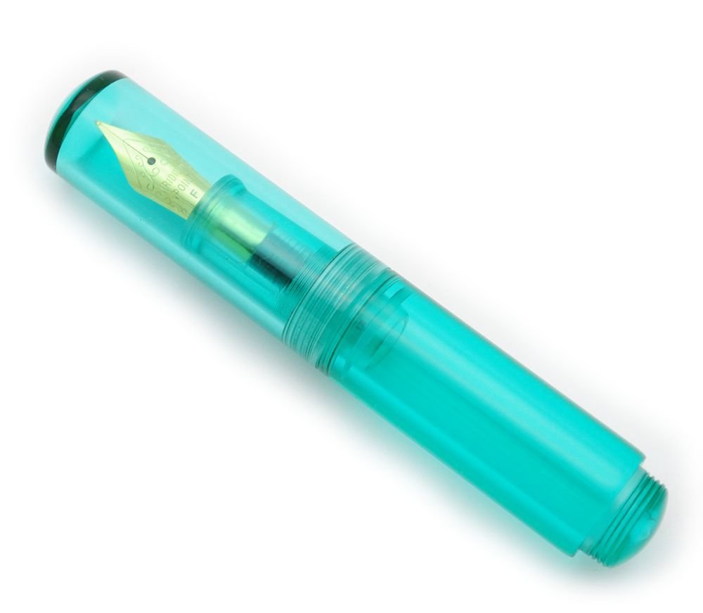 czxwyst Majohn Wancai Mini Transparent Pocket-Size Eyedropper Fountain Pen Fine Nib 0.5mm Ink Pen (Bitter green)