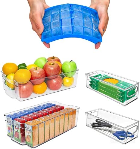 Fridge Storage Organizer Set of 5 with Silicon Ice Cube Tray ...